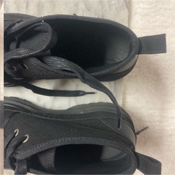 A.P.C Faustine Basse Ankle Boots Size 9 Shoes Lace Up Black Canvas New - Picture 13 of 14